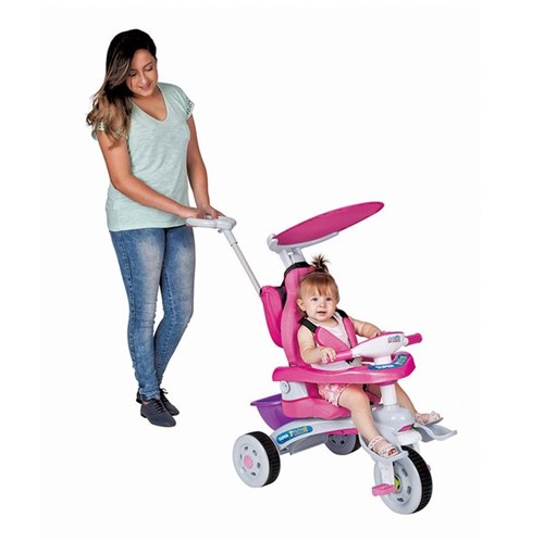 Triciclo Infantil Fit Trike Super Rosa Estofado Magic Toys