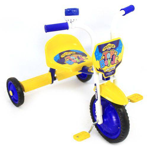 Triciclo Infantil TOP Boy Junior Azul com Amarelo