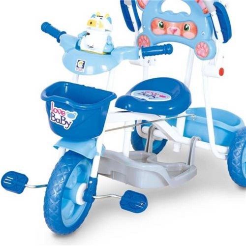 Triciclo Love Baby com Capota e Sons Azul 2005 - Cotiplás