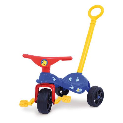 Triciclo Peixinho com Empurrador Azul Xalingo