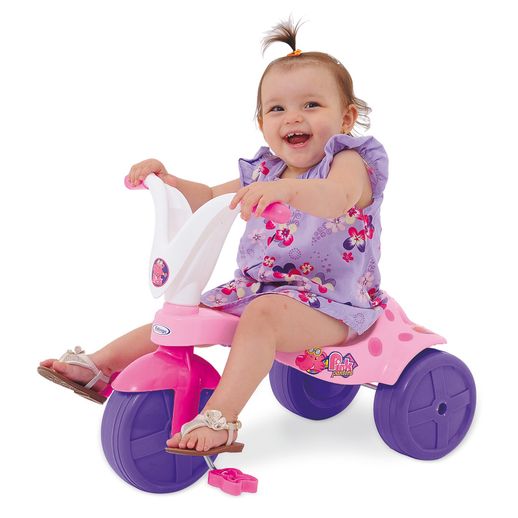 Triciclo Pink Pantera com Adesivos para Decorar - Xalingo