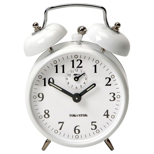 Trim Relógio Despertador 14 Cm Branco/cromado