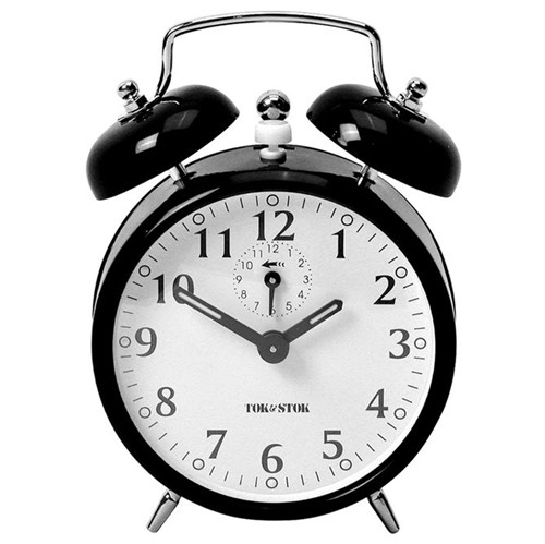 Trim Relógio Despertador 14 Cm Preto Brilhante/cromado