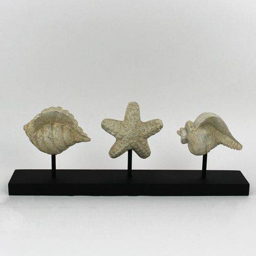 Trio Decorativo em Madeira Rústica 50cm - Grouper