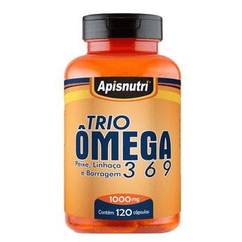 Trio Omega 3, 6 e 9 Apisnutri 1000mg 120 Cápsulas