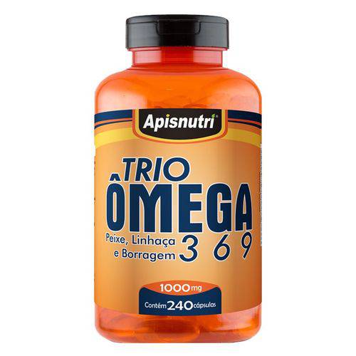 Trio Omega 3, 6 e 9 - Apisnutri - 1000mg 240 Cápsulas
