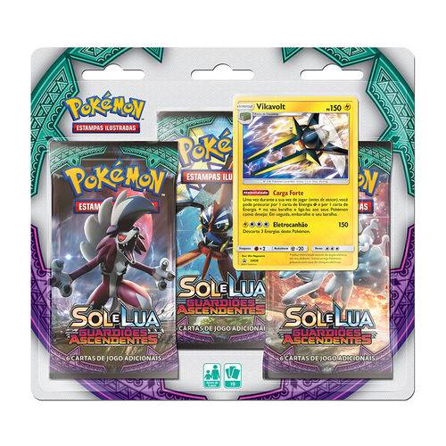 Triplex Pack Pokémon Vikavolt Sol e Lua 2 - Guardiões Ascendentes - Copag