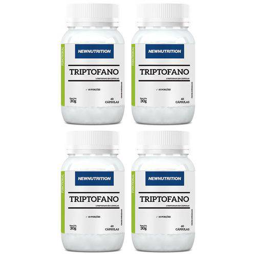 Triptofano - 4 Un de 60 Cápsulas - NewNutrition