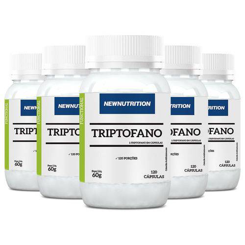 Triptofano - 5 Un de 120 Cápsulas - NewNutrition