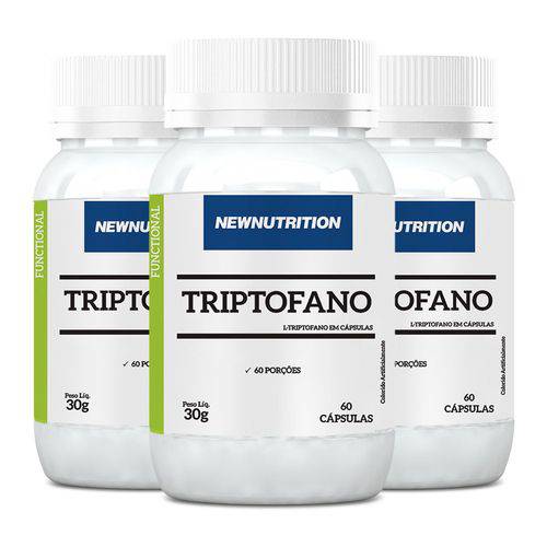 Triptofano - 3 Un de 60 Cápsulas - NewNutrition