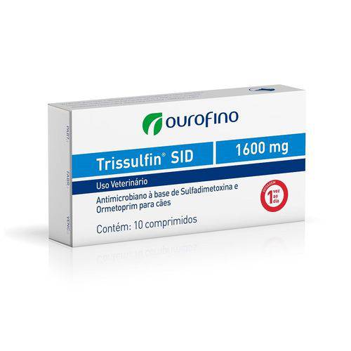 Trissulfin Sid 1600mg Antibiótico Ourofino para Cães e Gatos - 10 Comprimidos
