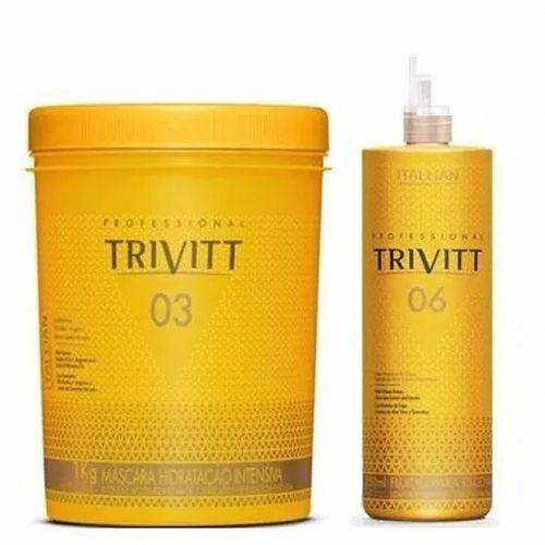 Trivitt - Máscara Hidratação Intensiva Nº3 1kg + Fluido Escova N° 6 250 Ml