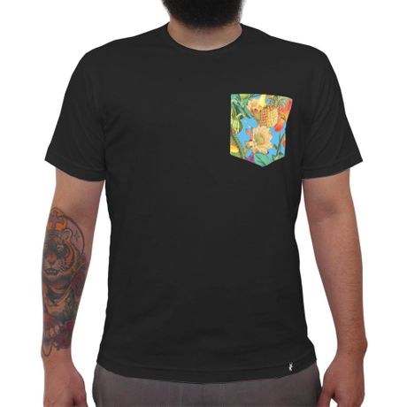 Tropical Vertical - Camiseta Clássica com Bolso Masculina