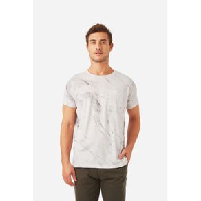 Tshirt com Bolso Marmore Branco - M