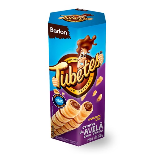 Tubetes Barion Chocolate com Creme de Avelã 50g