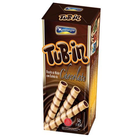 Tubinho de Wafer Tub In Chocolate 54g C/24 - Montevérgine