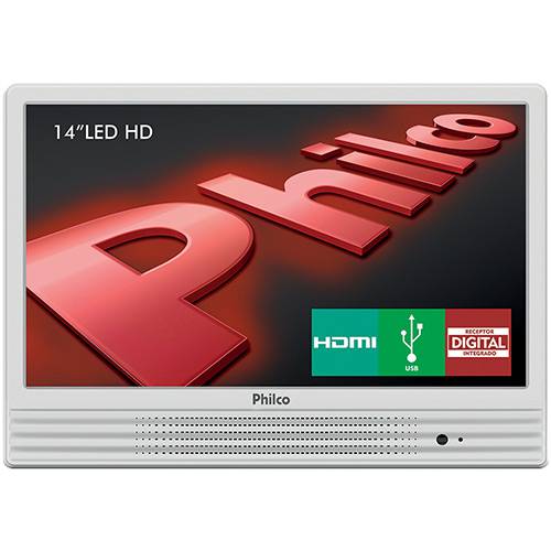 TV LED 14" Philco PH14E10DB HD Conversor Digital Integrado HDMI USB 60Hz - Branco