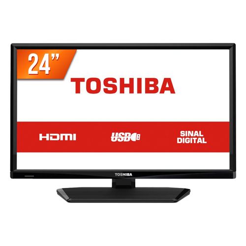TV LED 24'' HD Toshiba L1700 1 HDMI 1 USB Conversor Digital