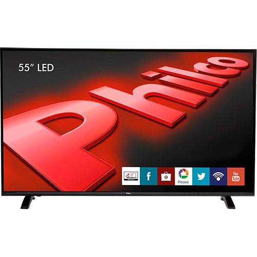 TV LED 55'' Philco PH55E30DSGW Full HD com Função Smart Conversor Digital 3 HDMI 1 USB Wi-Fi 60Hz