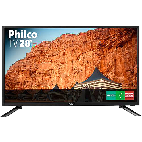 TV LED 28" Philco PH28N91D HD com Conversor Digital 1 USB 1 HDMI - Preta