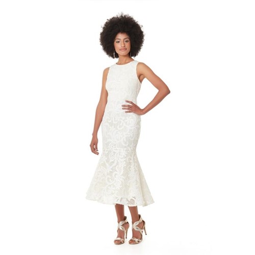 TVZ | Vestido Blanc Sequin Fit Flare - 40