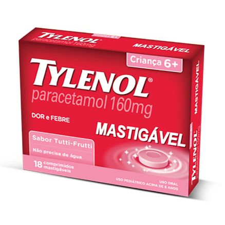 Tylenol 160mg 18 Comprimidos Mastigáveis