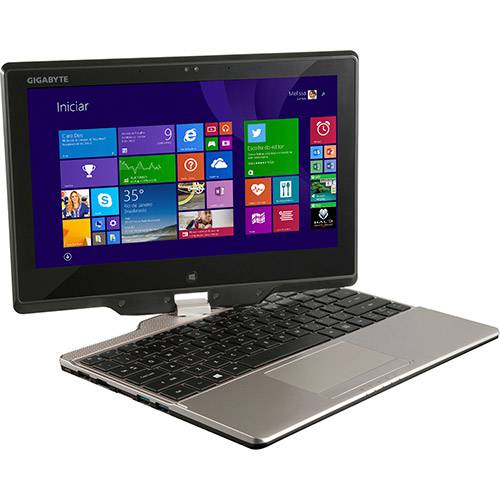 Ultrabook Gigabyte U21MD Game (3 em 1) Intel Core I5 4GB 500GB 11.6" (touch) + Docking Station Windows 8.1 - Prata
