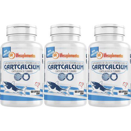 3un Cartilagem de Tubarão- Saúde dos Ossos - Cartcalcium 300mg 60cáps Melcoprol