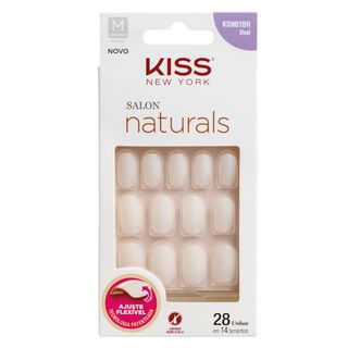 Unhas Postiças Kiss NY - Salon Natural Médio Oval 1 Un