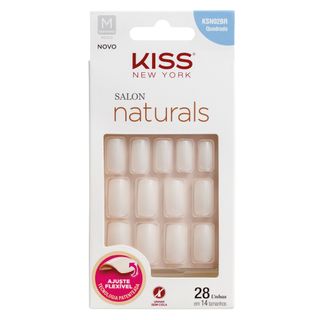 Unhas Postiças Kiss NY - Salon Natural Médio Quadrado 1 Un