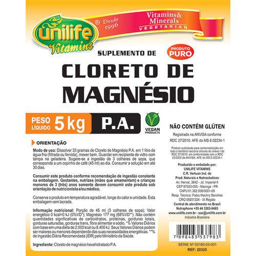 Unilife Cloreto de Magnesio Pa 5000g