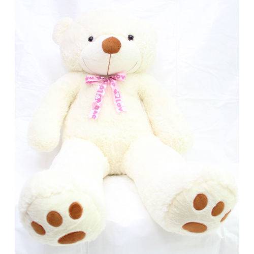 Urso Branco 1,2m 120 Cm Pelucia Presente Namorada Natal