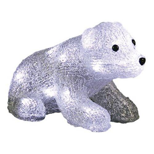 Urso de Acrílico com 24 Lâmpadas de Led Branca 27X18X18cm 127V