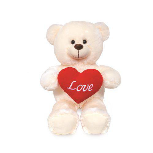 Urso de Pelúcia com Coração Namorado Buba 5868 - 60cm