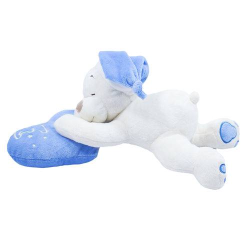 Urso Dormindo no Coração Azul 33cm - Pelúcia