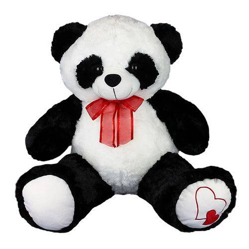 Urso Panda de Pelúcia Coração Sentado