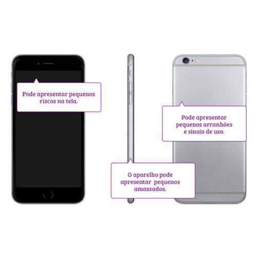Usado: Iphone 6 Plus Apple 64gb Prata