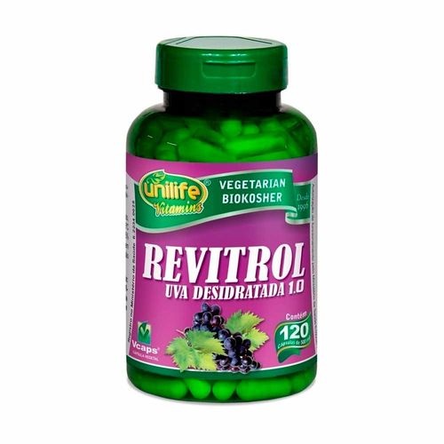 Uva Desidratada Revitrol Resveratrol - Unilife - 120 Cápsulas de 500mg