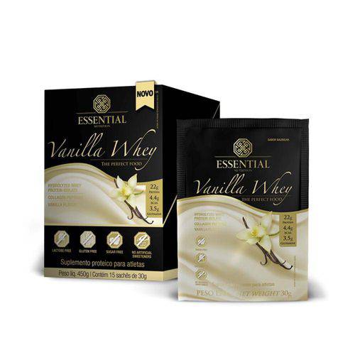 Vanilla Whey - 15 Sachês (30g Cada) - Essential Nutrition