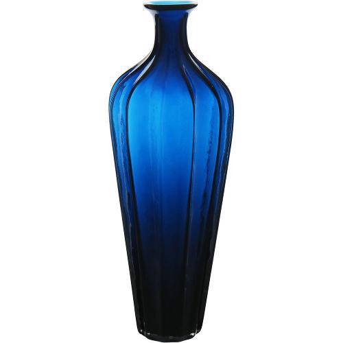 Vaso 49cm Vidro Azul