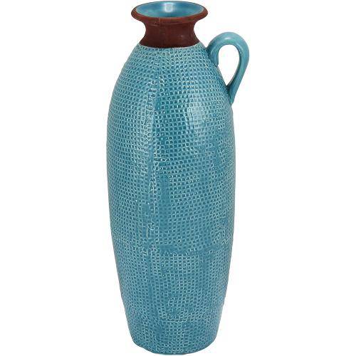 Vaso 39cm Ceramica Azul