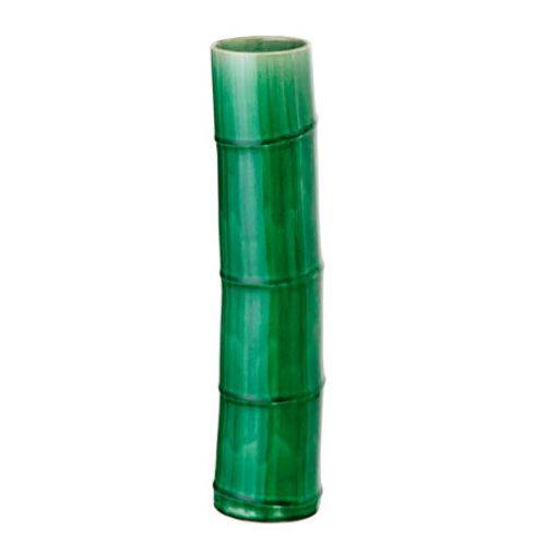 Vaso Bambu Verde em Cerâmica 42 Cm