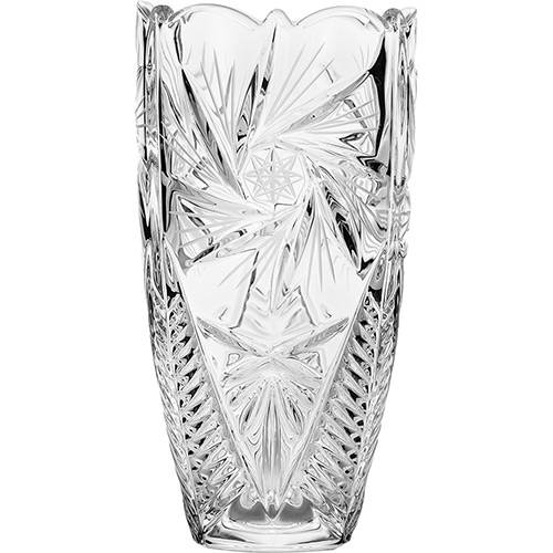 Vaso Bojudo Pinwheel Luxo 20cm Cristal Transparente - Bohemia