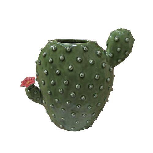 Vaso Bunny Ears Cactus em Cerâmica - 20,0x19,5 Cm - Cor Verde - 40398