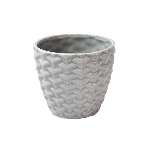 Vaso, Cachepot de Porcelana Crochê Cinza Urban - H41314