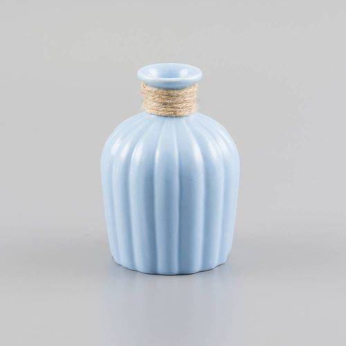 Vaso Celo Azul Claro em Cerâmica com Acabamento em Vidro