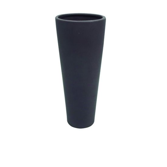 Vaso Ceramica 12 Cm Cinza Escuro
