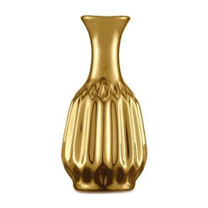 Vaso Cerâmica 7 Cm Decorativo Dourado Cone 5644 Mart