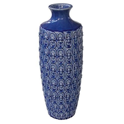 Vaso Cerâmica Azul 44,5 Cm