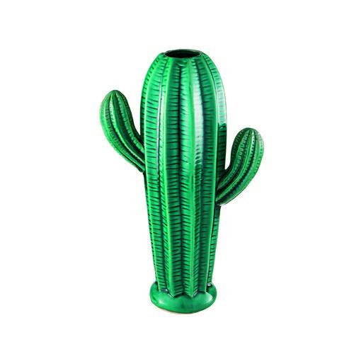 Vaso Cerâmica Decorativo Verde 21x36,5x11,5cm